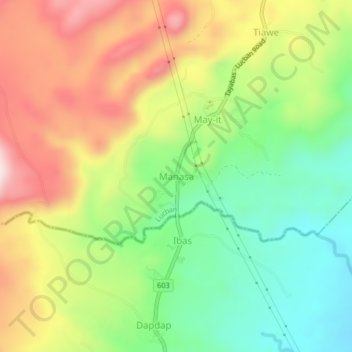 Manasa topographic map, elevation, terrain