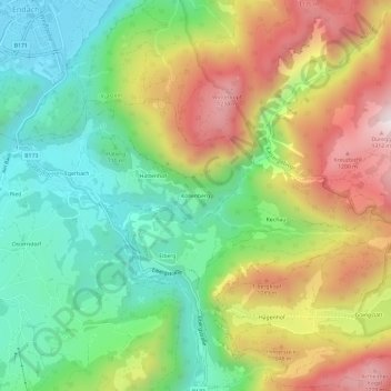 Köllenberg topographic map, elevation, terrain