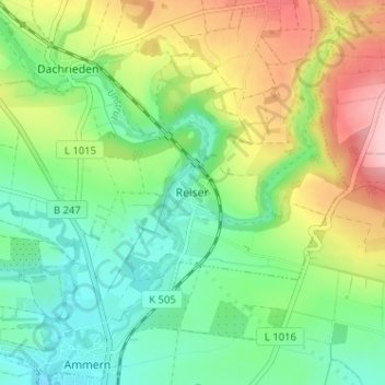 Reiser topographic map, elevation, terrain