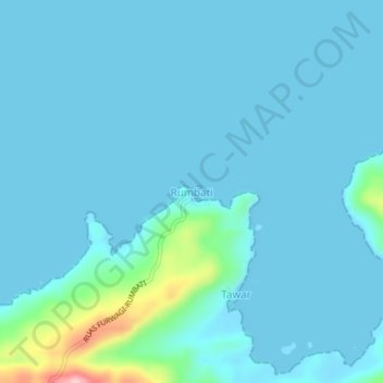 Rumbati topographic map, elevation, terrain