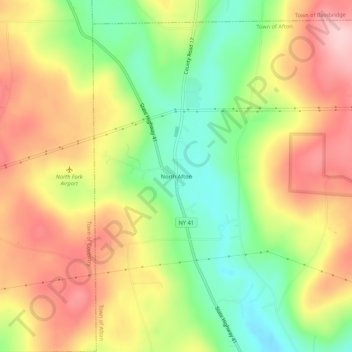 North Afton topographic map, elevation, terrain