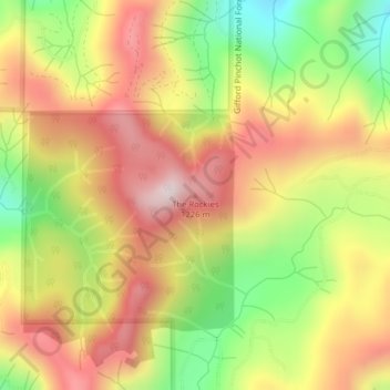 The Rockies topographic map, elevation, terrain