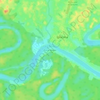 Porto Alegre topographic map, elevation, terrain