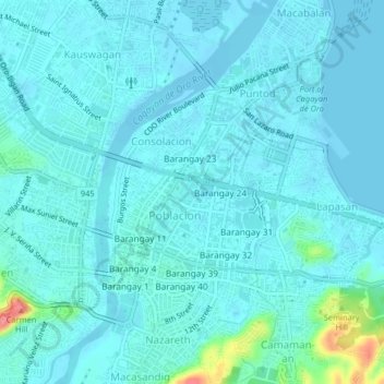Barangay 27 topographic map, elevation, terrain