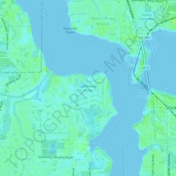 Lighthouse Point topographic map, elevation, terrain