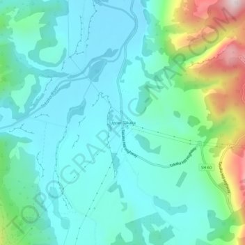 Upper Takaka topographic map, elevation, terrain