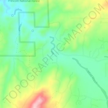 Mint topographic map, elevation, terrain