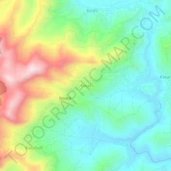 Kwai topographic map, elevation, terrain