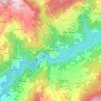 Vilarinho topographic map, elevation, terrain