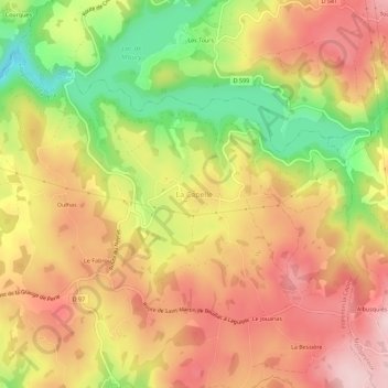 La Capelle topographic map, elevation, terrain