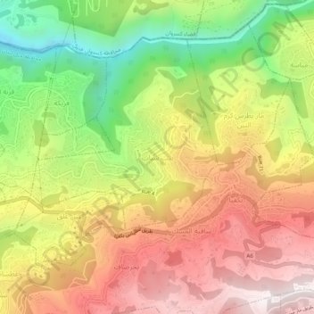 Beit Chabab topographic map, elevation, terrain