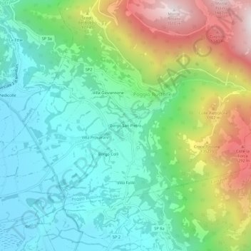 Borgo San Pietro topographic map, elevation, terrain