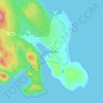 Norrfällsviken topographic map, elevation, terrain