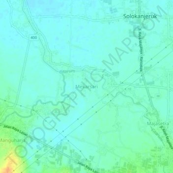 Mekarsari topographic map, elevation, terrain