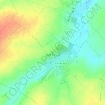 Mont Bernard topographic map, elevation, terrain