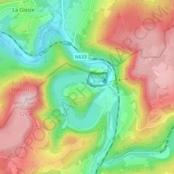 Grand Coo topographic map, elevation, terrain