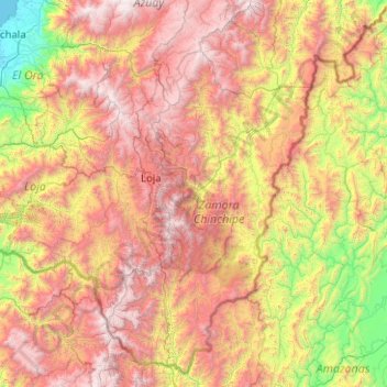 El Líbano topographic map, elevation, terrain