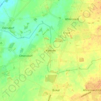 Klethen topographic map, elevation, terrain