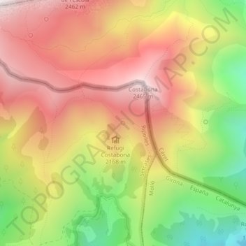 Font del Fra Joan topographic map, elevation, terrain