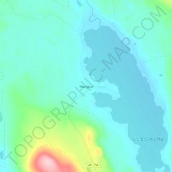 Manjaur topographic map, elevation, terrain
