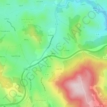 Boisfi topographic map, elevation, terrain