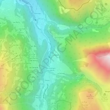 La Villette topographic map, elevation, terrain