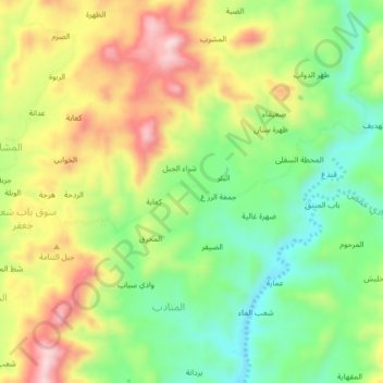 Badw topographic map, elevation, terrain