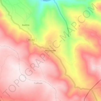 Marcavalle topographic map, elevation, terrain