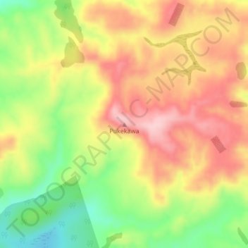 Pukekawa topographic map, elevation, terrain