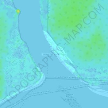 Barra de Superagui topographic map, elevation, terrain
