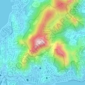 Morro da Fonte Grande topographic map, elevation, terrain