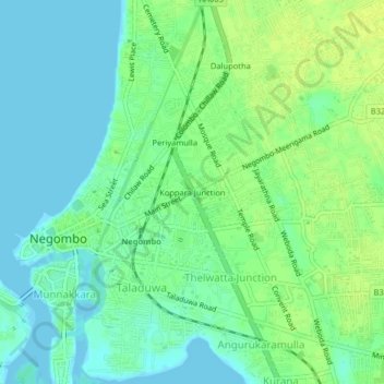 Koppara Junction topographic map, elevation, terrain