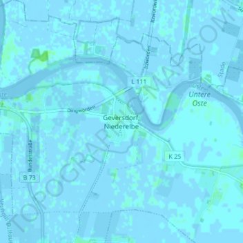 Geversdorf, Niederelbe topographic map, elevation, terrain