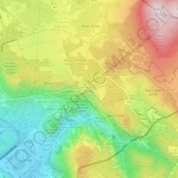 San Lorenzo topographic map, elevation, terrain