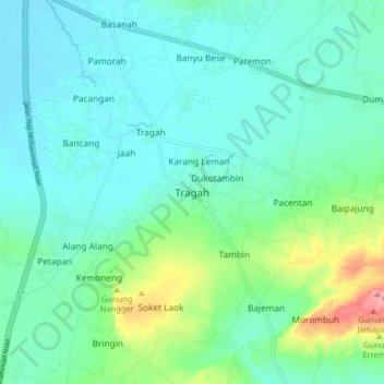 Tragah topographic map, elevation, terrain