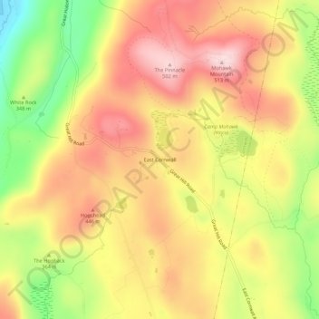 East Cornwall topographic map, elevation, terrain