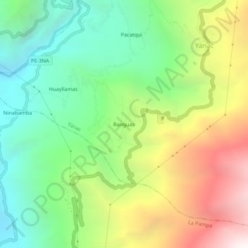 Ranguas topographic map, elevation, terrain