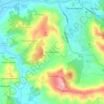 Casal do Repelão topographic map, elevation, terrain