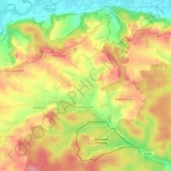 Thalhausen topographic map, elevation, terrain