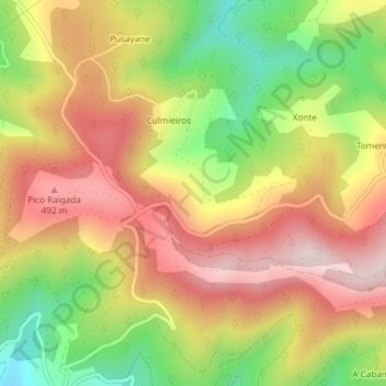 El Postal topographic map, elevation, terrain