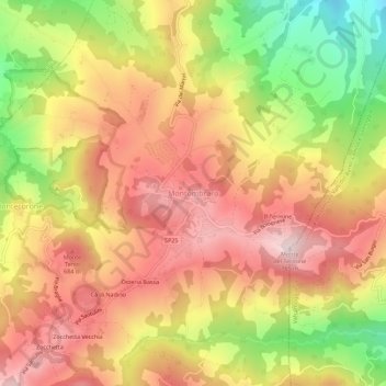 Montombraro topographic map, elevation, terrain