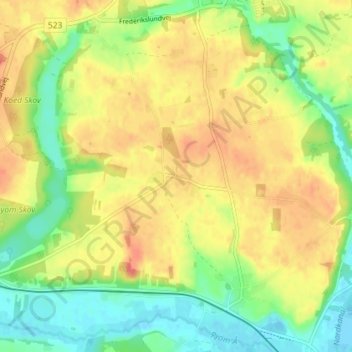 Attrup topographic map, elevation, terrain