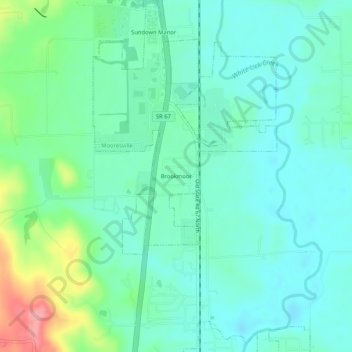 Brookmoor topographic map, elevation, terrain