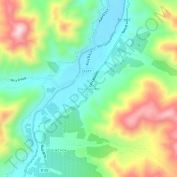 Huatulame topographic map, elevation, terrain