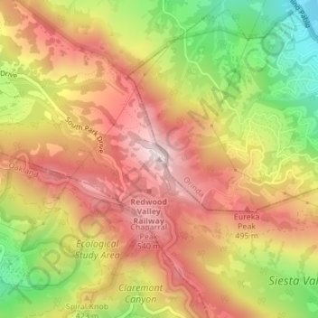 Vollmer Peak topographic map, elevation, terrain