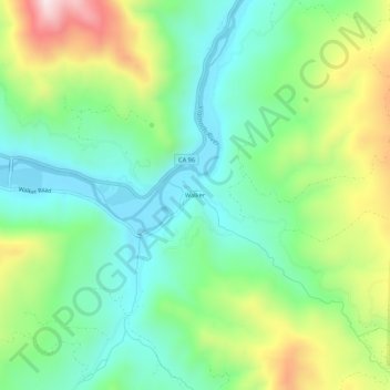 Walker topographic map, elevation, terrain