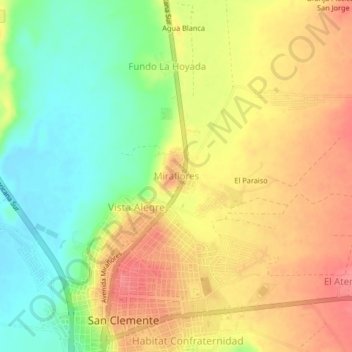 Miraflores topographic map, elevation, terrain
