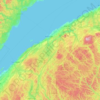 Rimouski-Neigette topographic map, elevation, terrain