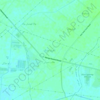 Dhok Manga topographic map, elevation, terrain