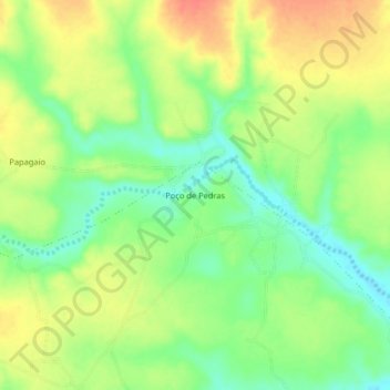 Poço de Pedras topographic map, elevation, terrain